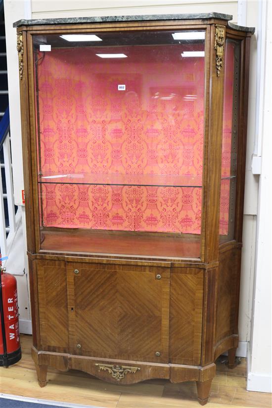 A French ormolu mounted mahogany vitrine W.120cm